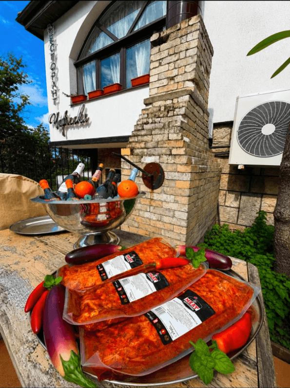 Restaurant building facade and terrace