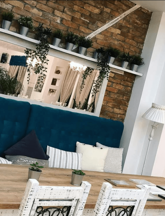 Teal velvet lounge booth seating corner