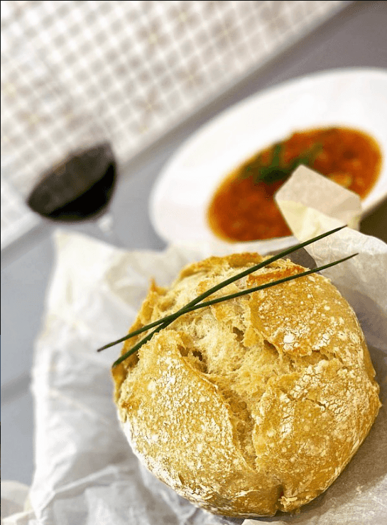 Fresh bread and bean soup, one of Chiflika's mezze-style starters