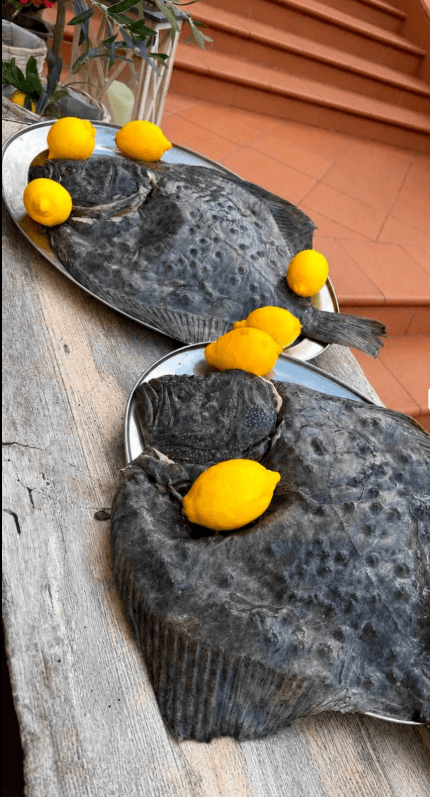 Fresh whole turbot with lemon, as served at Chiflika