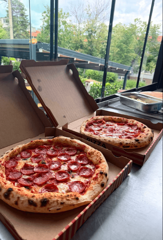 Neapolitan-style pepperoni pizzas